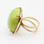 18K R/G Green Chalcedony 46ct Black Diamond .51ct Ring