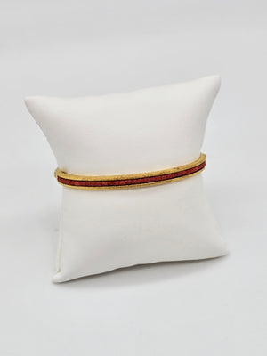Inlay Bangle Bracelet with Gold Tone Finish