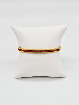 Inlay Bangle Bracelet with Gold Tone Finish