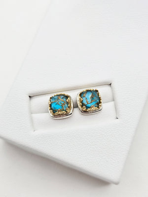Turquoise Square Stud Earrings