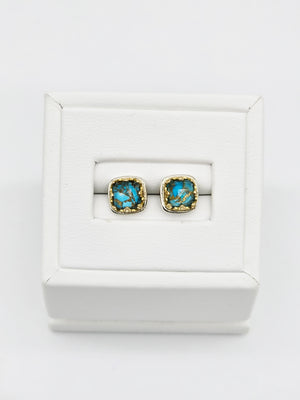 Turquoise Square Stud Earrings