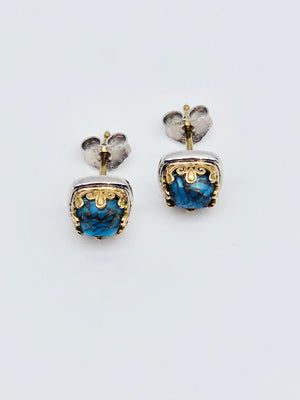 Turquoise Square Stud Earrings