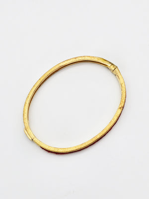 Inlay Bangle Bracelet with Gold Tone Finish