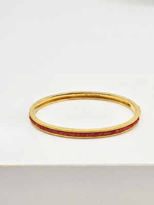 Inlay Bangle Bracelet with Gold Tone Finish