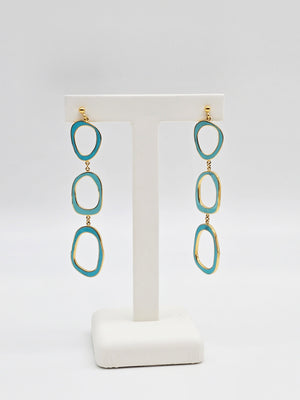 Turquoise Openwork Drop Earrings