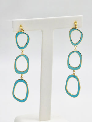 Turquoise Openwork Drop Earrings