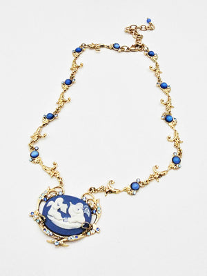 Porcelain Cherub Cameo Necklace