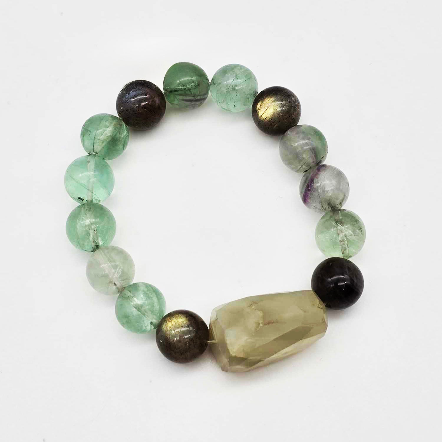 Fluorite/Labradorite and Agate Bracelet