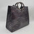 Italian Eggplant Crocodile Print Calf Leather Handbag
