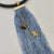 Italian Black Resin Collar Gold Butterfly / Blue Beads Necklace