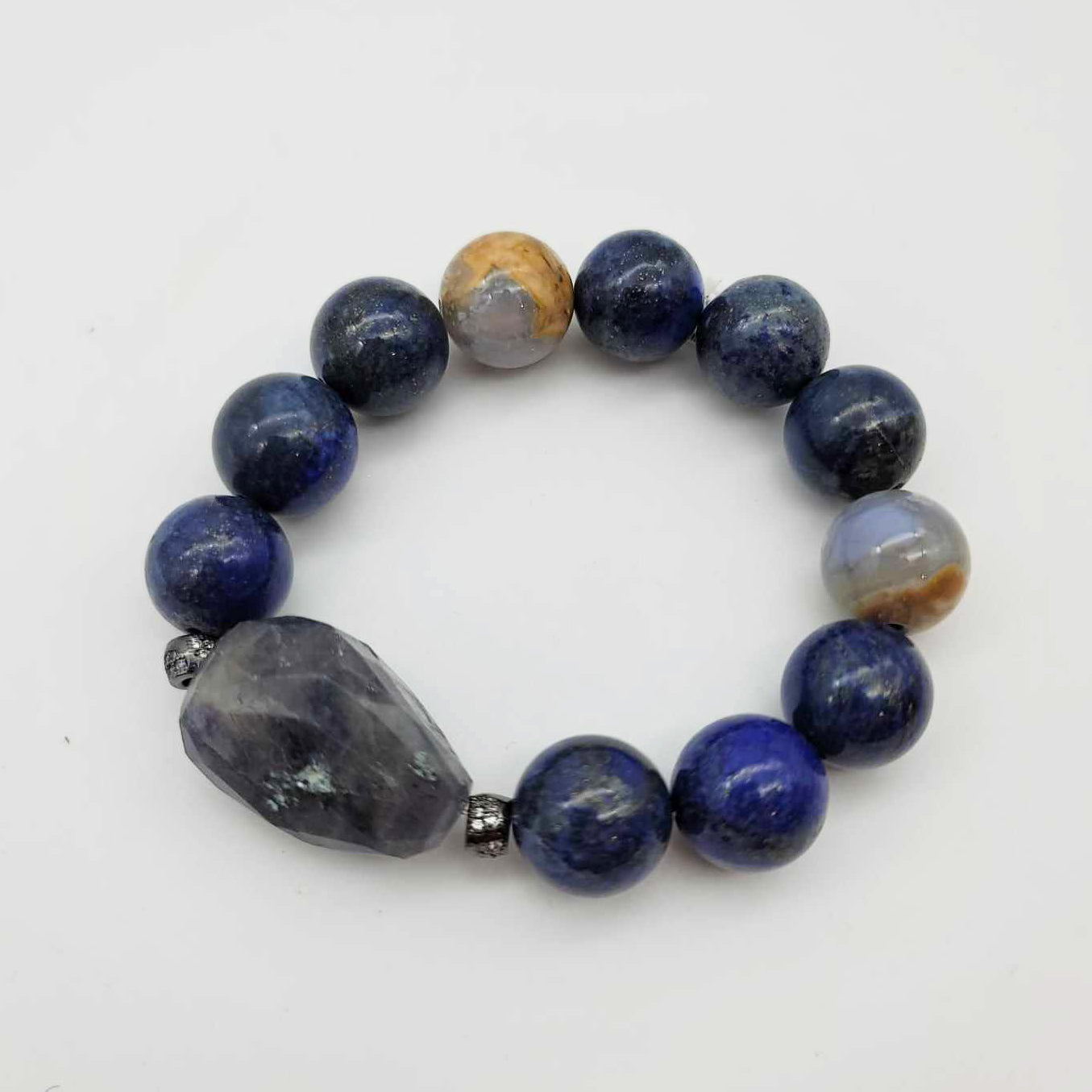 Iolite/Chalcedony/Lapis Bracelet