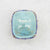 18K R/G Square Cabochon Aquamarine 53ct Ring, Blue Sapphire Border