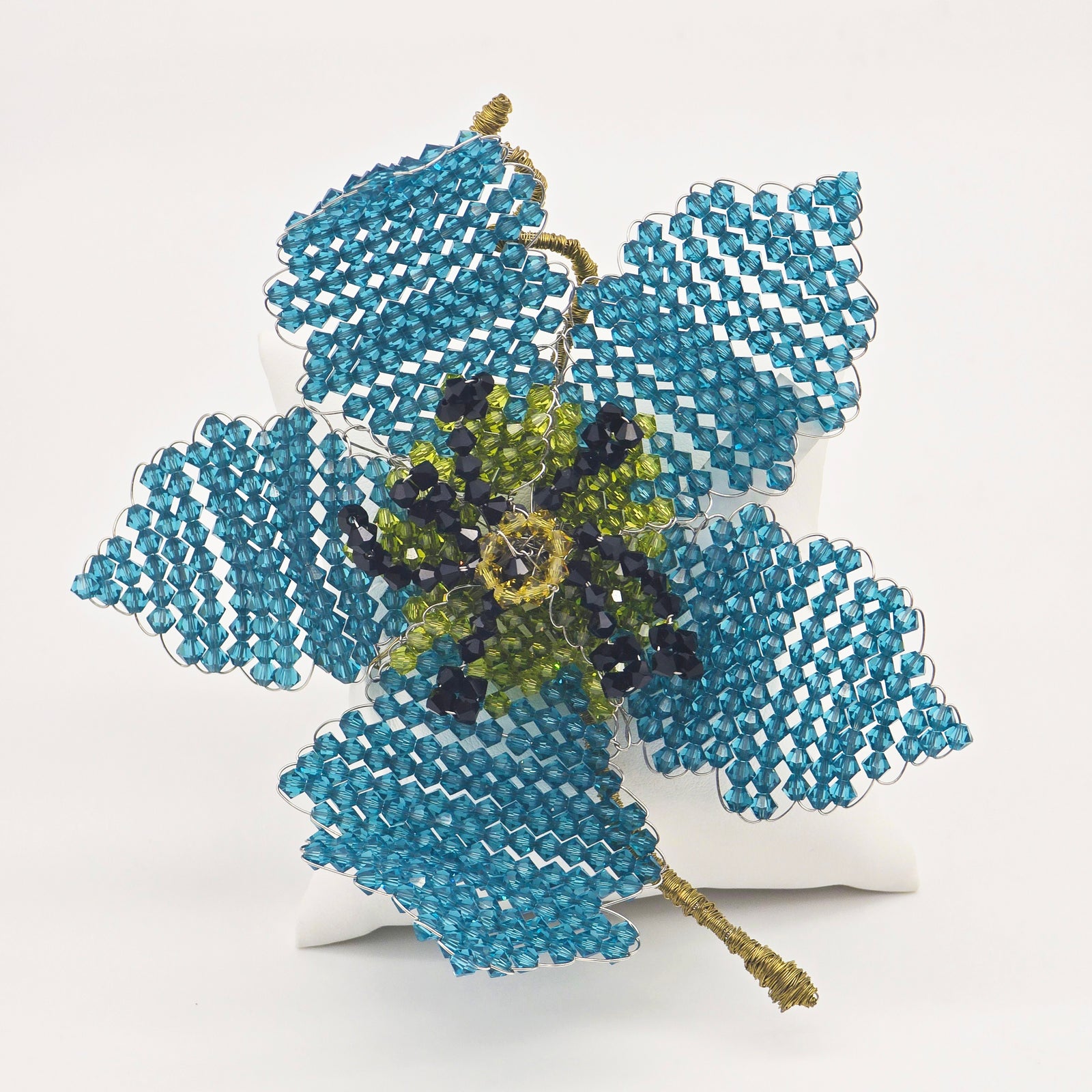 Big Lotus 5 Petal Indicolite Pin/Brooch