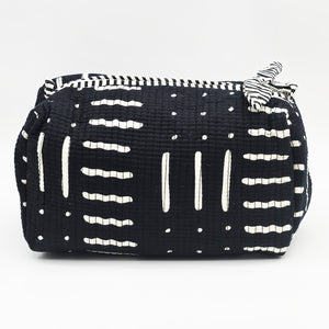 Large Quilted Cotton Cosmetic Pouch with Bow Zipper Pull (Copy)