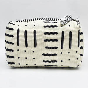 Large Quilted Cotton Cosmetic Pouch with Bow Zipper Pull (Copy)