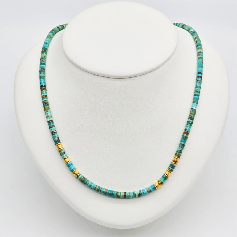 Turquoise Heishi Bead Necklace