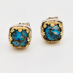 Turquoise Square Stud Earrings