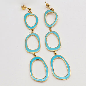 Turquoise Openwork Drop Earrings