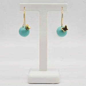 Turquoise Butterfly Hoop Earrings