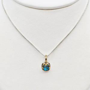 Blue Mosaic Turquoise Pendant Necklace
