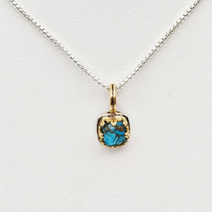 Blue Mosaic Turquoise Pendant Necklace